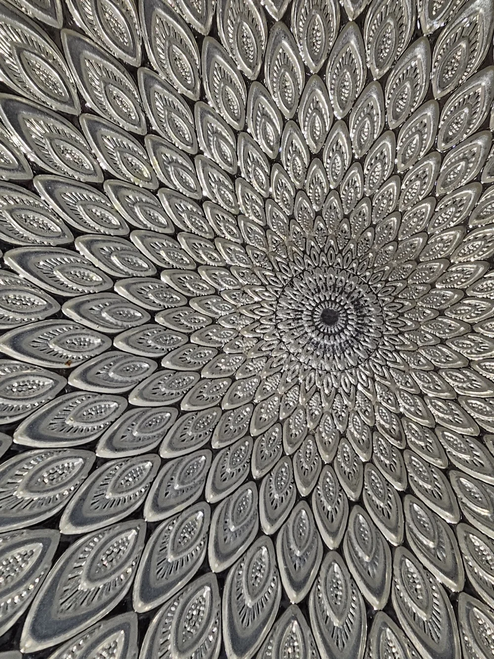 Siver Leaf Decorative Glass Bowl/Elegant Table Centerpiece-handpainted In INDIA